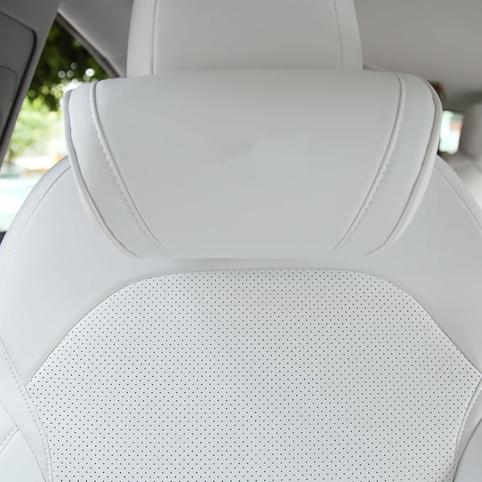 TOPABYTE Memory Foam Car Neck Pillow Seat Headrest for Tesla White, 1 Pack | Travel Head rest Pillow Cushion for Model 3 Model Y Model S Model X Cybertruck Accessories Ergonomic Design Comfortable - Image 8