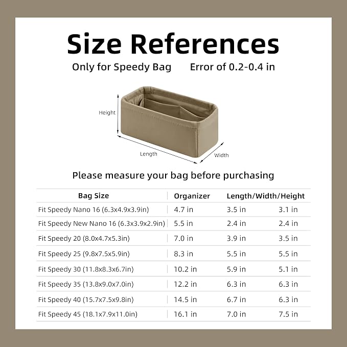DGAZ Silk Purse Organizer Insert Fits LV Speedy 16/20/25/30/35/45 bags，Silky Smooth Bag Organizer，Luxury Handbag & Tote Shaper（Etoupe grey，SP16） - Image 7