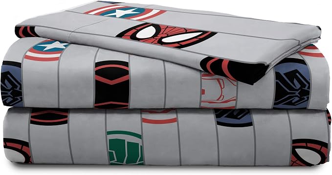 Jay Franco Kids Sheet Set with Fitted, Flat Sheets & Pillow Cover - Ultra-Soft Bedding with Pillowcase for Room Decor, Gray - Avengers, 3 Piece Twin - Image 7