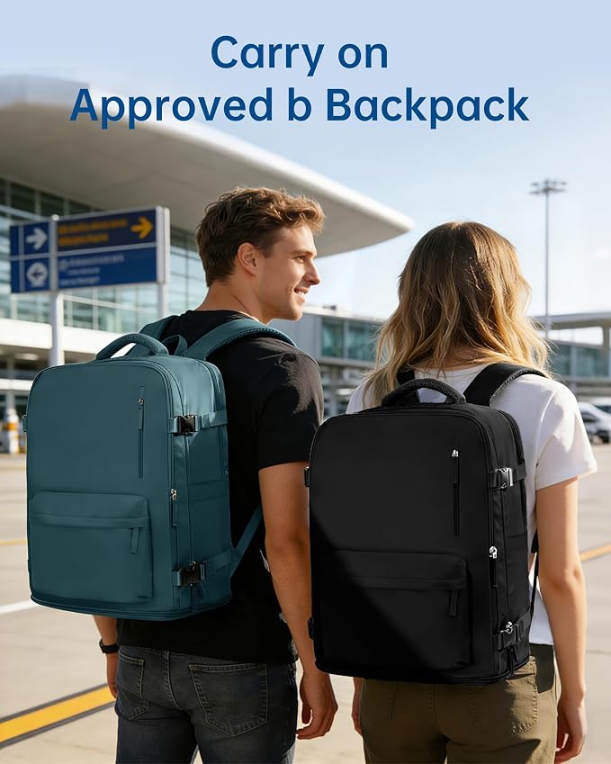 Carry on Travel Backpack for Women Men Large Hiking Laptop College Backpacks Personal Item Bag Waterproof Lightweight Backpack Flight Approved Mochilas de Viaje for Weekender Business,Black - Image 6