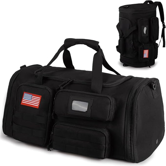 Expandable Gym Bag For Men,Tactical Large 3 in 1 Sports Duffle Bag With Shoes Compartment,Water Resistant Sports Gym Tote Bags Multi-functional Weekend Travel Backpack Overnight Bag by ATRIPACK