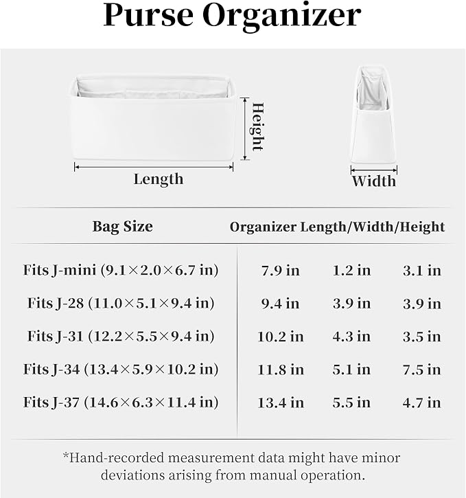 Purse Organizer Insert for Jypsiere 28, Lightweight & Soft Satin Bag Insert with Pockets for Women, Ideal for Travel, Shopping, and Daily Use, Multicolor Options(Blanc, J-28) - Image 7