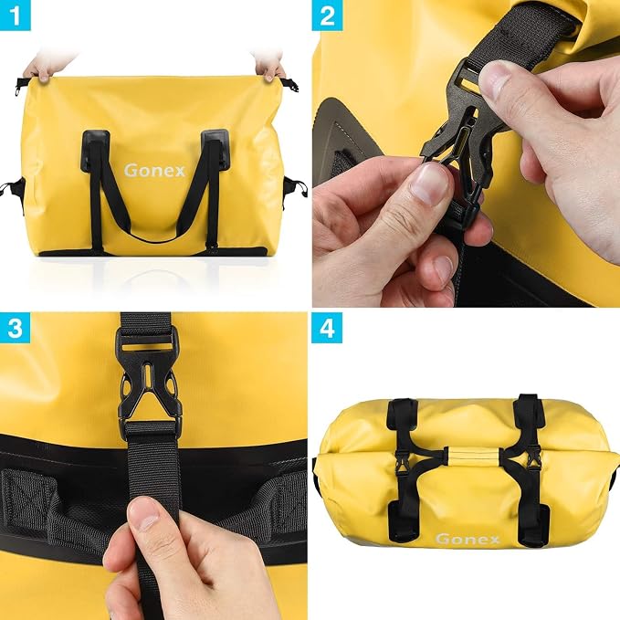Gonex Extra Large Waterproof Dry Duffel Bag, Roll-Top PVC Gear Bag | Waterproof PVC, Roll-Top Closure, Wet Pocket, Shoulder & Hand Carry, Kayaking, Paddleboarding, Travel - Image 8