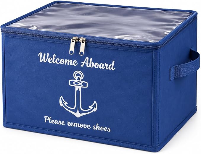 Premium Marine Shoe Storage Box for Yacht & Boat Owners – Luxury Waterproof Boat Shoe Organizer with Clear Top, Keeps Deck Clean & Interior Protected by Unknown