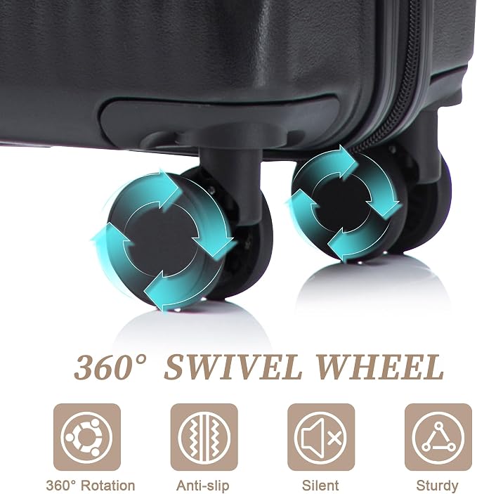 Hardside Luggage, Lightweight Durable Suitcase with Spinner Wheels, 20/14 Inch - Image 5