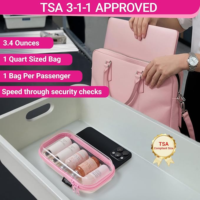 YQBRAO 3-Pack Large Clear Hard Shell Zipper Case, 1.2mm Ultra-Thick Rigid Toy & Closet Organizer, Heavy-Duty Diaper Bag Pouch Set with YKK Zippers, Waterproof Travel Storage (Pink) - Image 7