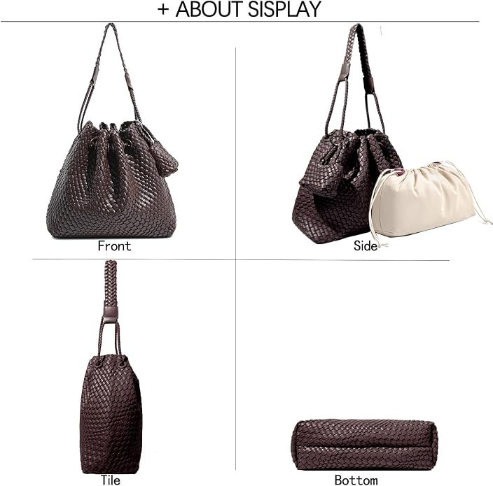 JINMANXUE Woven Purse for Women, Beach Hobo Shoulder Bag, Top-handle Tote Handbag, Shopper Underarm Satchel for Work Travel | Spacious Lightweight - Image 7