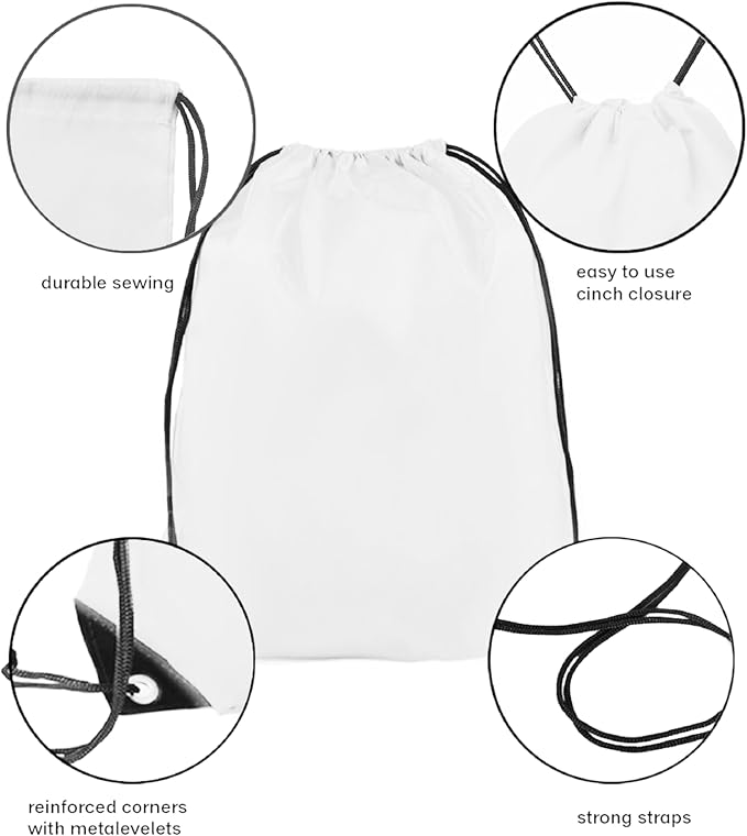 Drawstring Backpack Bulk 30 Packs Draw String Bags for DIY Gym Sports Traveling Trip Pedestrianism Yoga Cinch Bag Sackpack Drawstring (white) - Image 3