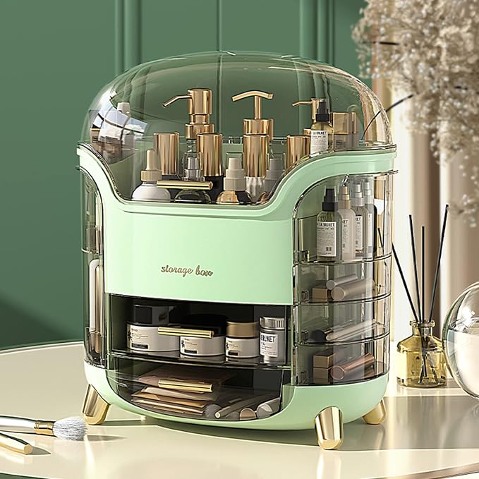 Omeily Upgrade Large Makeup Organizer Countertop Vanity Organizer Cosmetic Organizer Makeup Storage Box Bathroom Counter Organizer Perfume Skincare Organizers Gift Women Clear Design Easy Visibility - Image 2