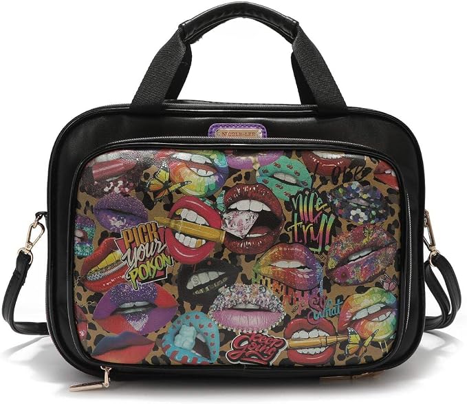 Nicole Lee Cosmetic Makeup Bag for Women - Multi Organization Toiletry Travel Bag with 5 Compartments (All Emotion) by NicoleLee