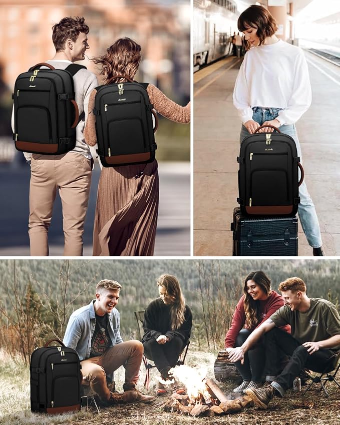 LOVEVOOK Travel Backpack For Women Flight Approved, 50L Large Carry On Backpack For Airplanes, Personal Item Travel Bag, Waterproof 18 Inch Laptop Backpack For Business Weekender Overnight, 4Pcs Set - Image 7