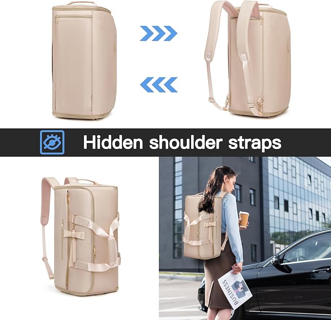 Garment Duffle Bags for Travel,Moulyan Convertible Carry on Garment Bag with Shoe Compartment,3 in 1 Waterproof Travel Suit Bag with Shoulder Strap for Men Women, Pink, Fashion,business - Image 6