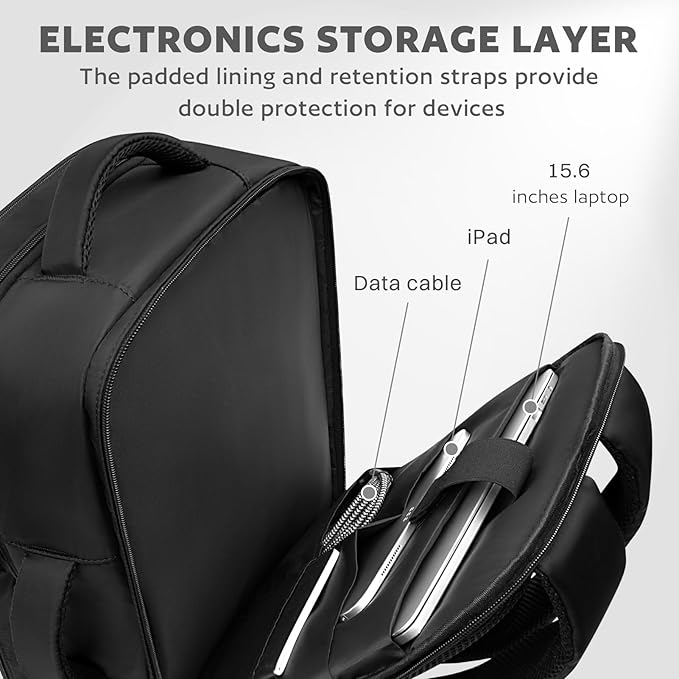 AUROTIER Barber Bag with Insulated Pocket, Portable Backpack for Clippers and Supplies, Travel Hairstylist Smart Bag, Hairdresser Case, Water-resistant, Black - Image 4