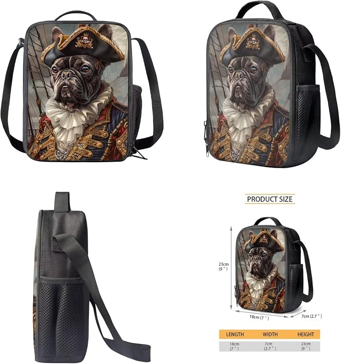 17 Inch Animal Print School Backpack And Lunch Box Set for Kids Lightweight Funny Pug Backpack for Boys Girls Sturdy School Bag with Insulated Lunchbox Pencil Case Student Bookbag - Image 5