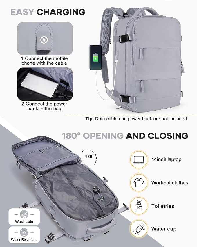 coofay Vacuum Backpack Travel with Pump Vacpack Travel Backpack with Vacuum System Mochila de Viaje Compresion al Vacio Easyvacpack Airbag Backpacks for Traveling Carry on Luggage - Image 5