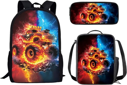 AFPANQZ Kids Backpack 3 Pieces Set Large Capacity School Bags with Heat Insulated Lunch Bags Small Pencil Bags 3 Pack by AFPANQZ