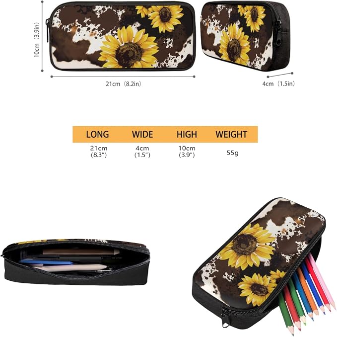 Coloranimal Cow Sunflower 3Pcs Backpack Set School Bag for Children Boys Girls Bookbag+Mini Lunch Food Container Box Bag Pencil Case Back to School Gifts - Image 4