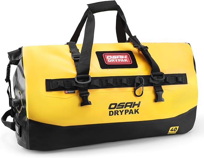 OSAH DRYPAK Waterproof Duffel Bag 25L/40L/60L – Heavy-Duty Motorcycle Tail Bag, Roll-Top Dry Bag for Travel, Camping, Boating, Kayaking, Outdoor Adventure by OSAHDRYPAK