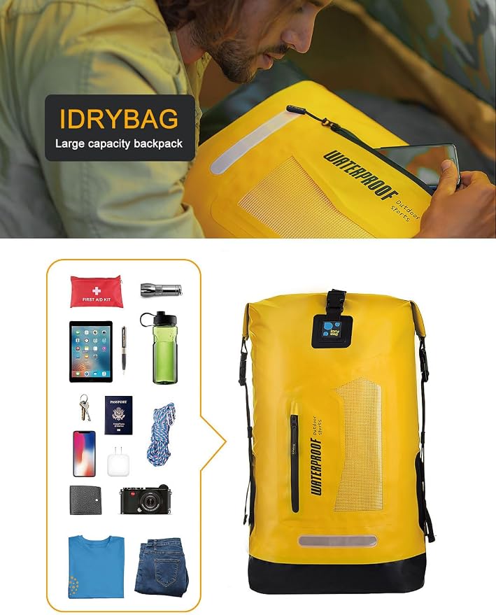 IDRYBAG Waterproof Backpack for Men 20L/30L/40L, Floating Dry Bag Kayak, Dry Backpack Hiking - Image 6
