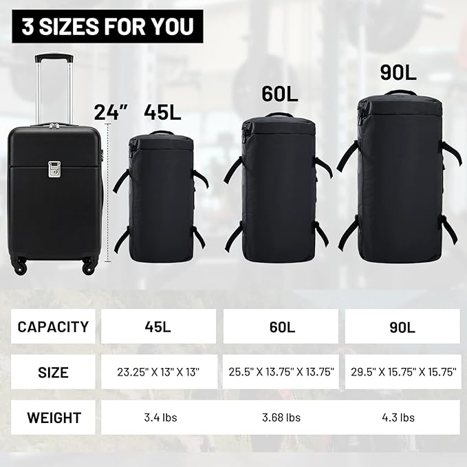 MIER Large Duffle Bag Backpack for Travel Camping Gym Sports, 45L/60L/90L | Water Resistant, Convertible Duffel, Detachable Backpack Straps, Shoe Compartment, Heavy-Duty Tarpaulin, 3 Sizes - Image 6