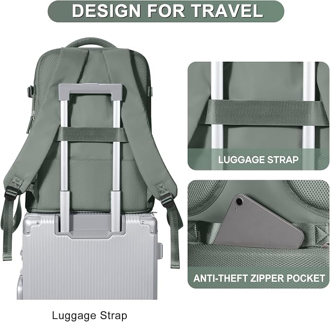 Extra Backpack For Traveling On Airplane Travel Backpack For Women Men Airline Approved Carry On Bags For Airplanes Gym Bag With Shoe Compartment Waterproof Laptop Backpack Camping Hiking Backpack - Image 6