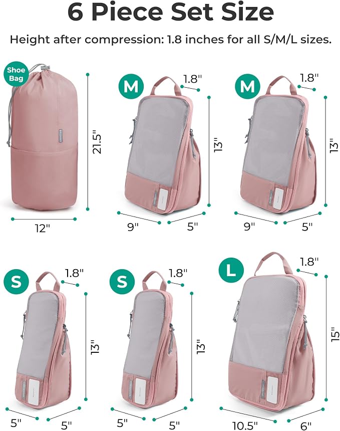 BAGSMART 6 Set /4 Set/2 Set Compression Packing Cubes for Travel, Lightweight Luggage Organizer Bags, Durable Space Saver Bags Travel Essentials - Image 3