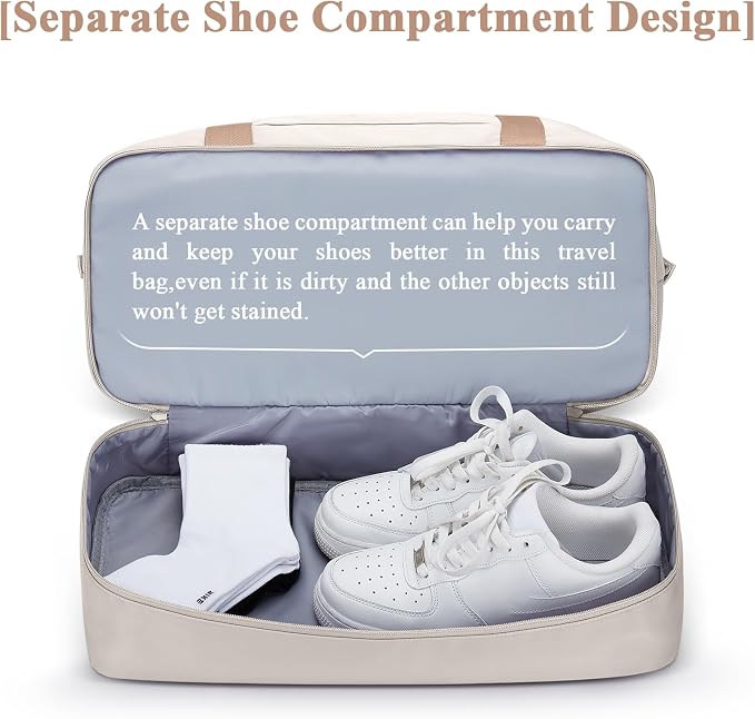 Travel Duffel Bag with Shoes Compartment,Weekender Bags for Women Travel | Overnight Carry-On Bag with Toiletry Bag, For Spirit Airlines 18x14x8 Personal Item Bag - Image 7