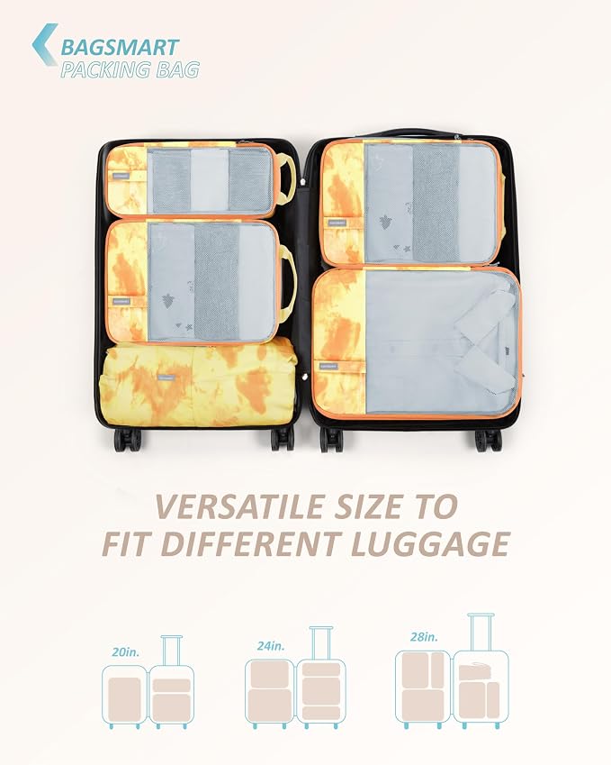 BAGSMART 6 Set /4 Set/2 Set Compression Packing Cubes for Travel, Lightweight Luggage Organizer Bags, Durable Space Saver Bags Travel Essentials - Image 4