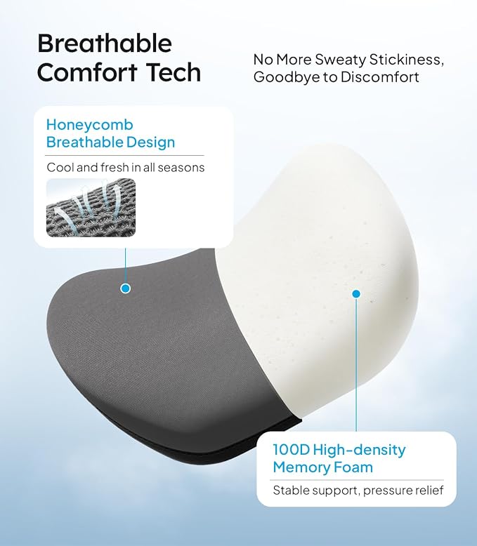 Wigoo Soft Car Neck Pillow with Adjustable Strap, Gray, 2-Pack | Extra Strap| Memory Foam| Universal Fit - Image 5