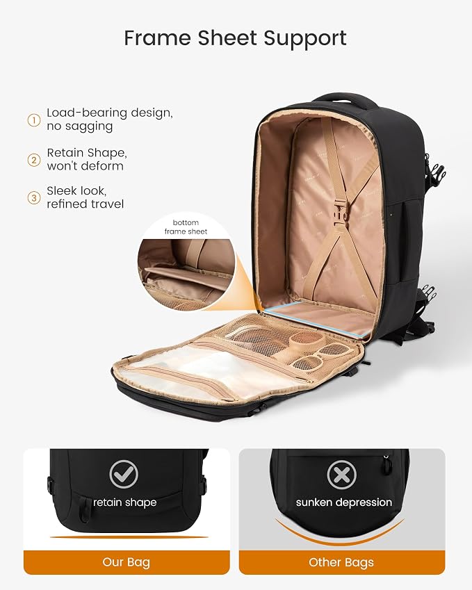 LOVEVOOK 40L Travel Backpack for Women, Airline Approved Carry On Backpack with 2 Packing Cubes, Waterproof Personal Item Bag Fits 17 Inch Laptop, TSA Traveling Essentials Weekender Overnight Backpack - Image 4