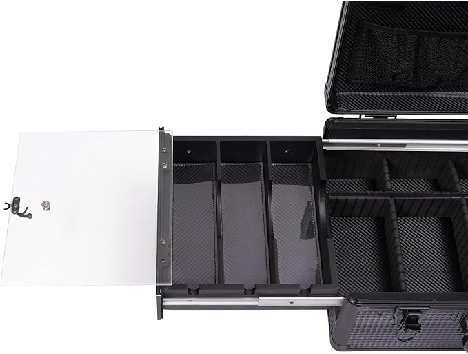 DNYSYSJ Barber Carrying Case Barber Case, Stylist Tool Box Crocodile Pattern Professional Salon Hair Cutting Grooming Kit Storage Organizer for Clippers, Scissors, Barber Supplies (E) - Image 6