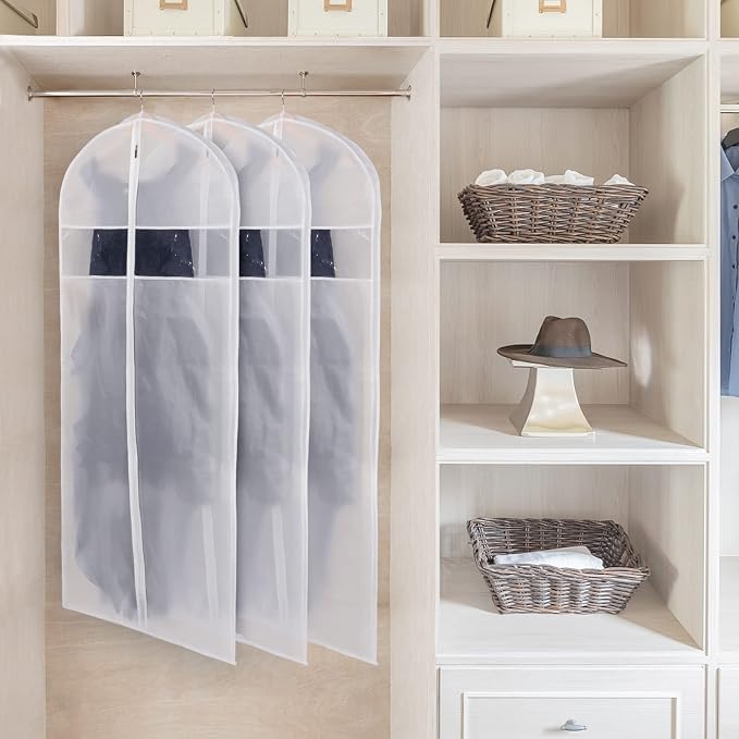 Zilink 60-Inch Long Dress Garment Bags for Storage With 3" Gusset - Clear Coat Cover Bag for Gowns and Closet Storage - Image 6