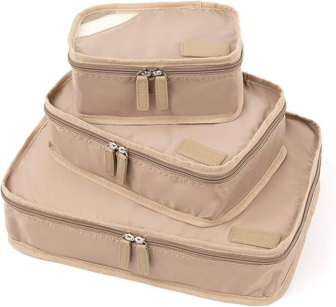 Travelpro Essentials-Packing Cubes, Khaki, 3-Pack (S/M/L) by Travelpro