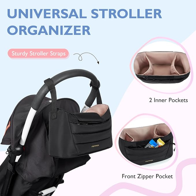 mommore Diaper Bag Tote with Stroller Organizer Puffer Bag Large Capacity Baby Bag with Changing Pad for Travel, Hospital - Image 4
