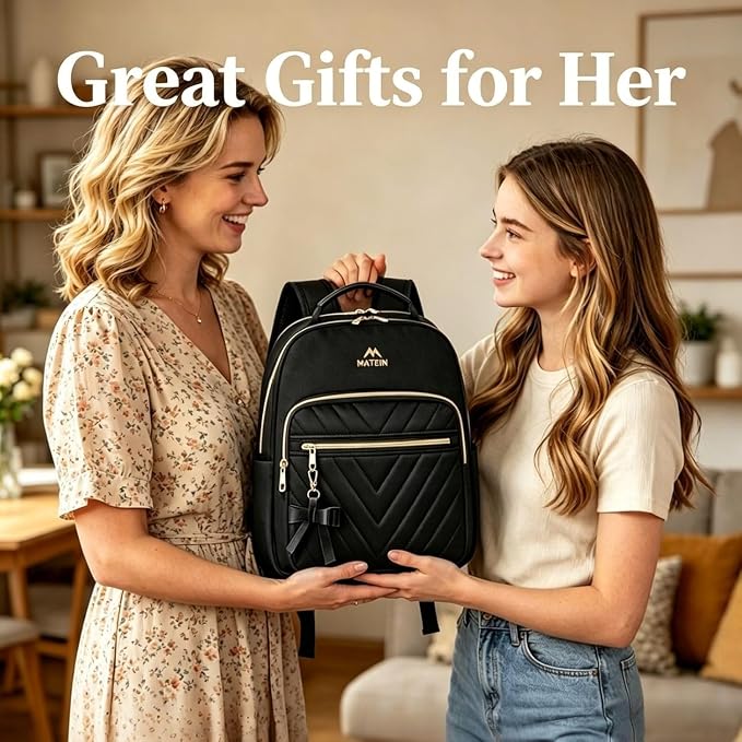 MATEIN Mini Backpack for Women, Waterproof Stylish Daypack Purse Shoulder Bag, Lightweight Small Casual Daily Travel Backpack Mochilas Para Mujer, Lady Girls Gifts for Work School, 2pcs Sets, Black - Image 11