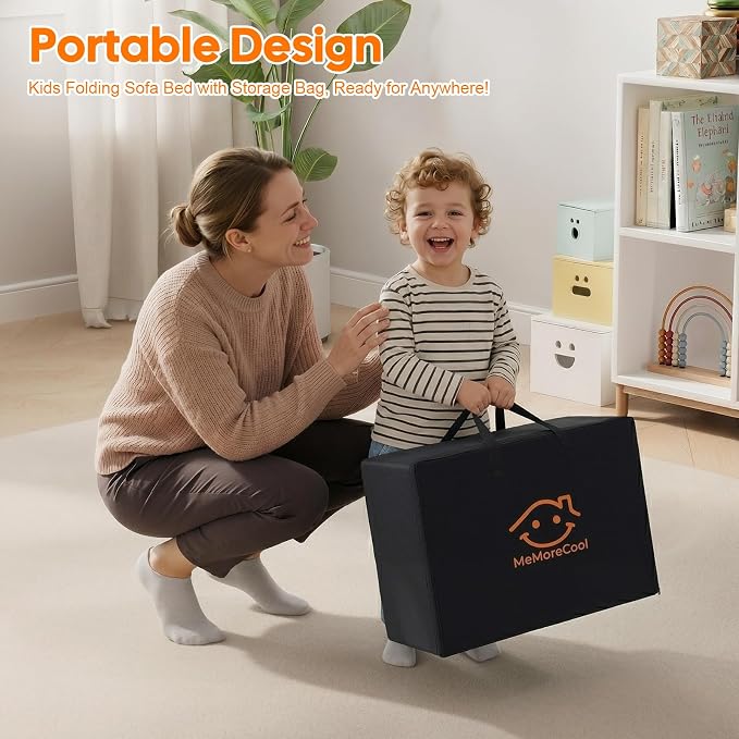 MeMoreCool Glow Star Kids Trifold Floor Mattress Futon, 57x22 Inch Colorful | Glow star trifold futon for classroom flexible seating, reading and camping - Image 2