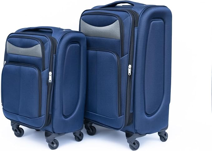 Merax Luggage Set Softshell 2 Piece 20/24 Expandable Suitcase with Backpack | Softside Lightweight Travel Carry on Luggage with Wheels,Blue - Image 7