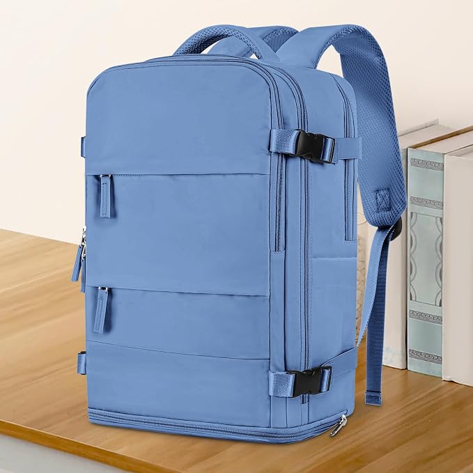 coowoz Travel Backpack for Women Men,Carry On Backpack,Hiking Backpacks Outdoor Sports Rucksack Casual Daypack Travel Essentials Sky Blue - Image 2