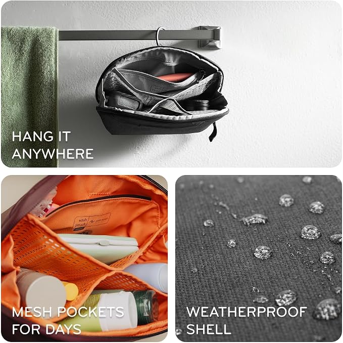 Peak Design Small Wash Pouch, Eclipse, Weatherproof Travel Toiletry Bag, Upright or Hanging Toiletry Kit with Pockets, Magnetic Toothbrush Pocket, Wide UltraZip Opening, Toiletry Bag for Men and Women - Image 4