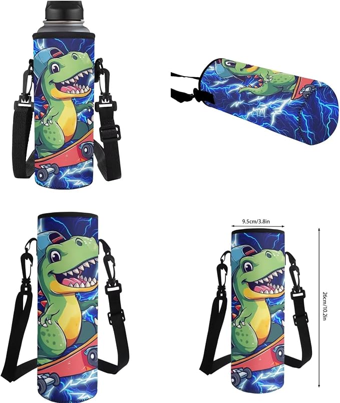 Skateboard Flash Dinosaur Backpack for Boys 6-12 Kids Backpack with Lunch Box Zipper Pencil Pouch Portable Student Backpacks for Teenagers Preschool Elementary Kindergarten Primary School - Image 6