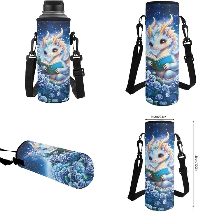 Reading Dragon Backpack for Kindergarten Elementary Kids 4 Piece Children School Supplies Set and Lunch Bag, Pencil Case & Water Bottle Sleeve 17'' Large Capacity Bookbag Fits 15+ Books - Image 7