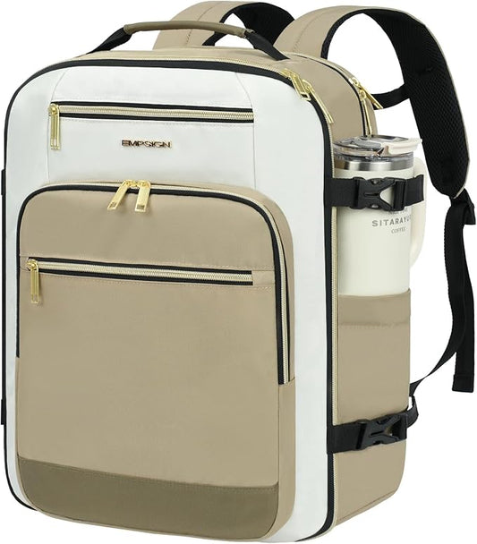 EMPSIGN 40L Travel Backpack for Women & Men | Airline Approved Carry On, TSA Personal Item Bag, Waterproof, Overnight Weekender Essentials, Fits 17" Laptop by EMPSIGN