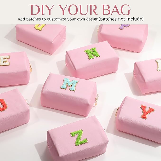 100 Pack Aesthetic Makeup Bags Bulk PU Leather Cosmetic Pouches Waterproof Toiletry Bags Makeup Pouches Bulk for Teen Girls Women Party Gift Travel Storage Back to Teacher Gift (Pink) - Image 3