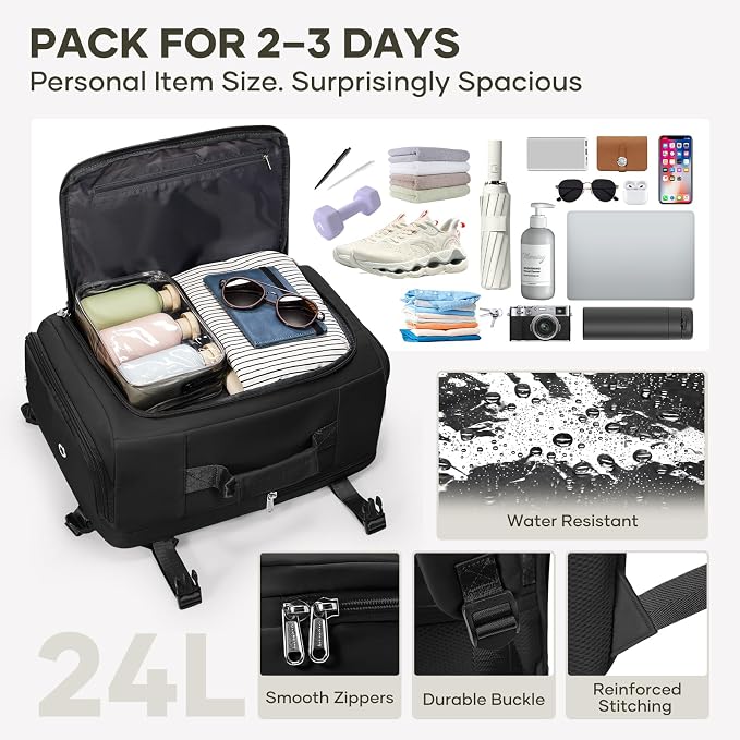 coofay Travel Backpack for Women Men, Carry on Backpack for Airplanes | Personal Item Travel Backpack Carry on Flight Approved,Mochila de Viaje Casual Daypack Backpacks Tsa Approved Hiking Backpack - Image 3