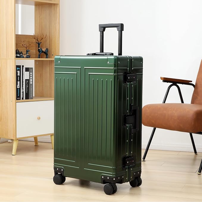 All Aluminum 20/28 Luggage Set，Cut from Whole Aluminum Sheet，22x14x9 Airline Approved ，（3rd Generation，Premium Metal zipperless suitcase ） (green, 20+28inch) - Image 5