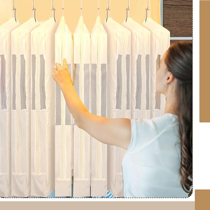 Aliceset 3 Pack Pure Cotton Garment Storage Bag for Hanging Clothes 24 x 40 Inch Breathable Garment Cover Canvas Suit Bags for Closet Storage Short Dresses Suits Gowns - Image 3