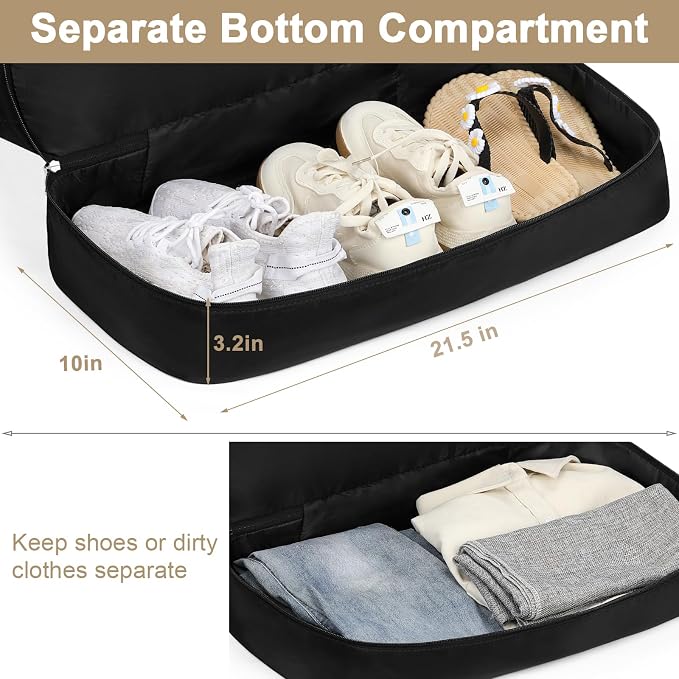 IBFUN Weekender Bags for Women, Travel Duffle Bag with Shoe Compartment Carry on Weekender Overnight Duffel for Weekend Travel Business Trip 3PCS - Image 5