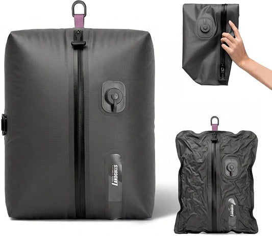 Travel Vacuum Compression Bags, 25L Vacuum Bags for Travel Luggage with Built-in Pump for Carry-on Suitcases & Backpacks, Ip68 Waterproof Zipper, Durable Vacuum Seal Bags For Clothing Packing by LEMVUZ-Lightluxuryoutdoor
