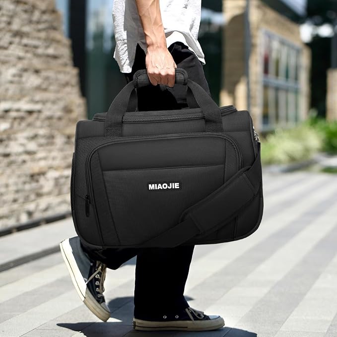 Underseat Carry On Luggage Lightweight Travel Tote Weekender Bag Overnight Duffle Bag for Travel, Travel Essentials Personal Item Travel Bag for Women and Men,Black-18Inch - Image 2