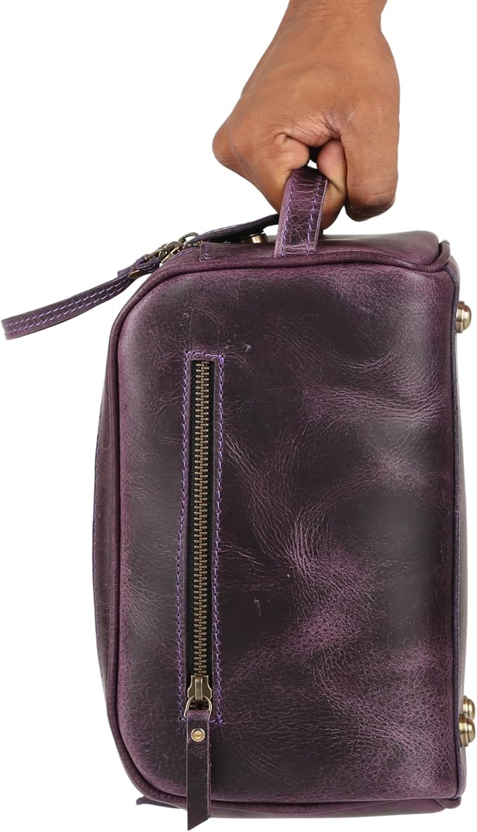 KomalC Travel Toiletry Bag – Premium Leather Dopp Kit for Men & Women with Water-Resistant Lining & Spacious Zippered Organizer - Image 5